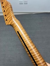 Reverse headstock 22Frets Roasted Flame Maple Electric guitar Neck Bone Nut