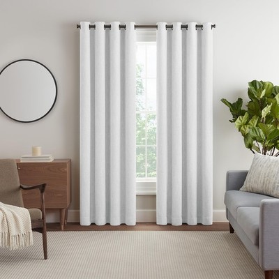 Eclipse Dcor Quinn Textured Solid 100 Blackout Curtain Absolute Zero Curtain