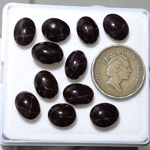 Majestic Spark ~ Lote de 11 piedras preciosas cabujón ovalado estrella granate 11 mm-13 mm - Imagen 6 de 10