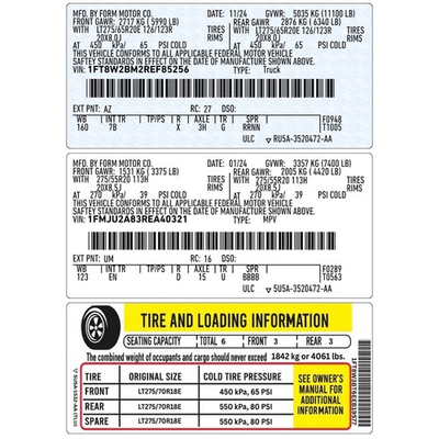 #ad FORD VIN STICKER ALL STYLES replacement driver door jamb frame id info data $67.77