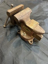 Vintage Pritzlaff Hardware Metal Bench Vise 3.5" Swivel Base Made In USA S1