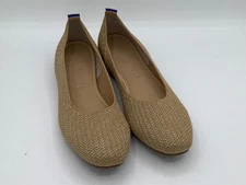 Rothy's NWOTB Size 9.5 Flats Gold Shimmer Rounded Toe