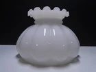 Vintage Milk Glass Student Lamp Melon Shade with Ruffled Top 5 3/4" High 7" Fit