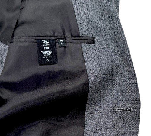 Theory Gansevoort Blazer Jacket Twill Plaid Two Button Gray Wool 40R - Picture 5 of 14
