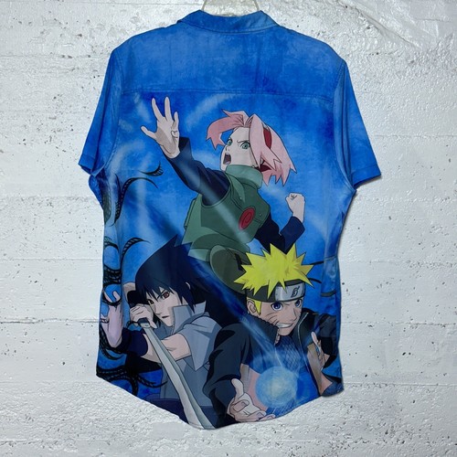 Naruto Shippuden Collection Hot Topic Graphic Anime Button Up Shirt Mens XL - Picture 2 of 7