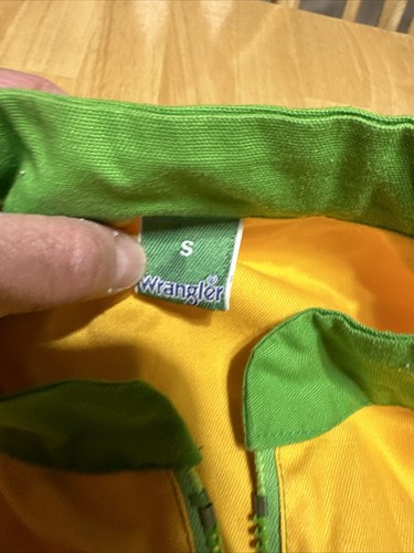 Chaqueta De Colección RARA Wrangler Cremallera Completa Top Verde Amarillo Para Mujer Talla Pequeña EE. UU. - Imagen 4 de 15