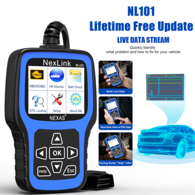 NEXAS NL101 Car OBD2 Scanner Diagnostic Tool & Battery Test Check  Engine Light