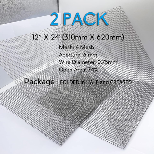 Upgraded 2PACK SS Wire Mesh 4 Mesh Completely Welded 12 X 24 in(310mm X... - Afbeelding 2 van 12