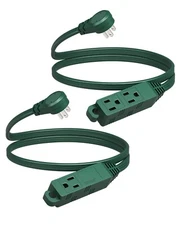 DEWENWILS 2-Pack Extension Cord 3 Ft, 16 AWG Extension Cord with Multiple Outlet