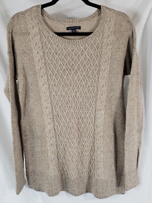 American Eagle Sweater Women's Size Medium Light Brown AEO Lightweight Pre-owned