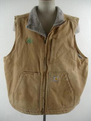 とん Men's 2XL Carhartt 104277 Mock-Neck Sherpa-Lined Washed Duck Vest