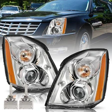 HID/Xenon OE Style Projector Headlight For 2006-2011 Cadillac DTS Pair W/Bulbs
