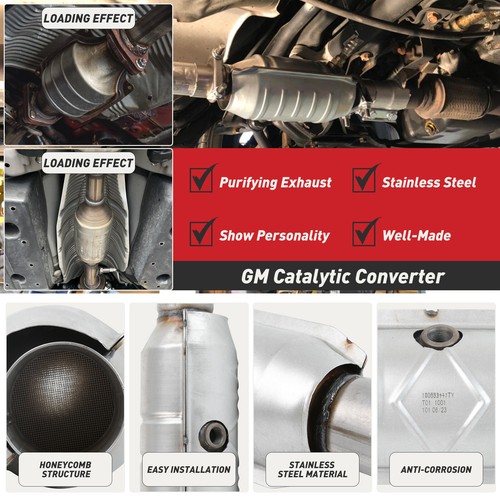 2.5" Car Catalytic Converter Inlet & Outlet EPA Stainless Steel For Pontiac G6 - Picture 4 of 12