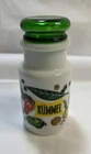Vintage German Milk Glass Green Glass Lid Kummel F0