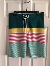 Old Navy California Board Shorts Mens Size 30 Multi Stripe Swim Trunks