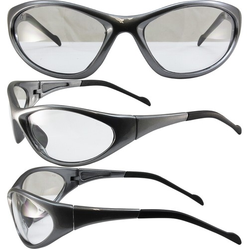 Relfex Wrap Around Safety Glasses Clear UV400 Lens by Global Vision - Picture 5 of 8