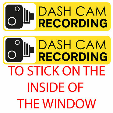 Dash Camera Recording In Car Sticker 5x1 Inches In Car Camera Recording Sign Labels