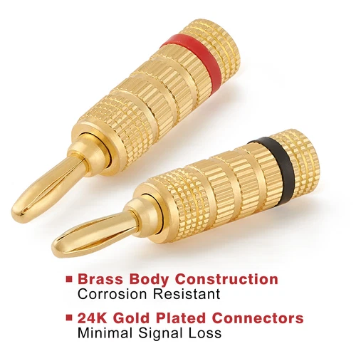 12PCS 24k Gold Plated HIFI AudioSpeaker Banana Plugs Closed screw type Connector - Picture 2 of 5