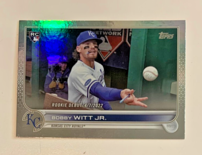2022 Topps Update US187 Bobby Witt Jr. Rookie Debut Rainbow Foil 