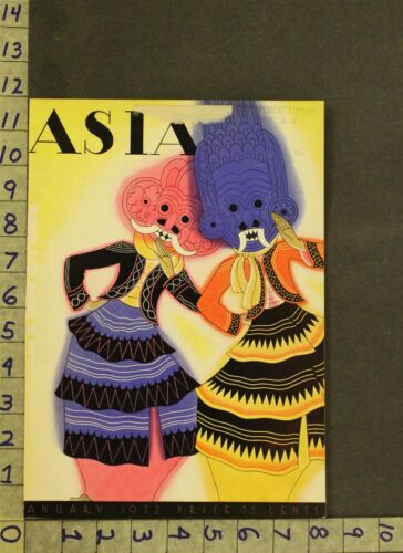 1932 MCINTOSH DECO ASIA MASKE MASKERADE TANZ KOSTÜM TUSK VINTAGE KUNST COVERVP39 - Bild 1 von 1