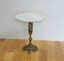 vintage stone top end table with ornate brass filigree base