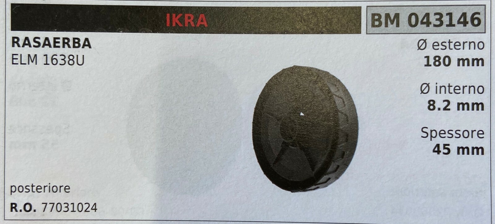 Ruota IKRA BM043146 Brumar - Dai Nuova Vita al tuo Rasaerba Preferito