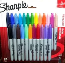 Sharpie 24ct Fine Permanent Markers Set -Marks on Most Surfaces- #1905366