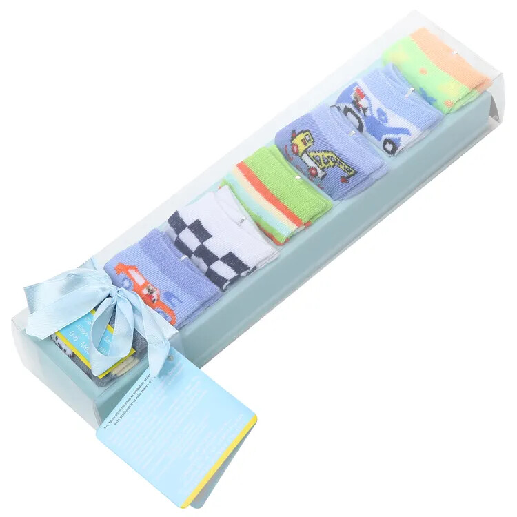 7-Pack Baby Boy Cotton Socks Gift Box &ndash; Low Cut Ankle Sock