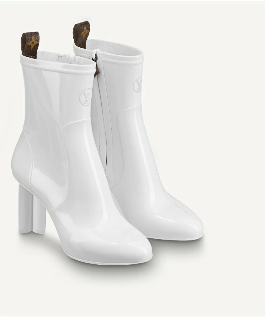 Louis Vuitton RAIN SILHOUETTE BOOTS SIZE 40 =10 Us. White RUBBER