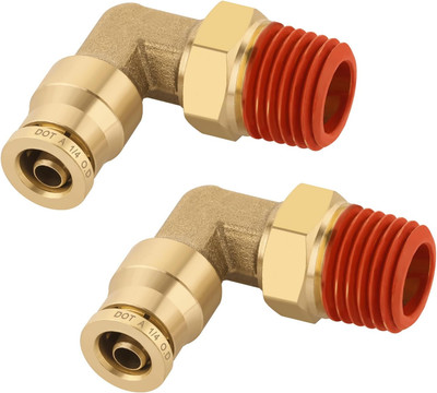 1/4'' Quick Push to Connect Fittings Brass 90 Degree Union Swivel Elbow Joint DOT