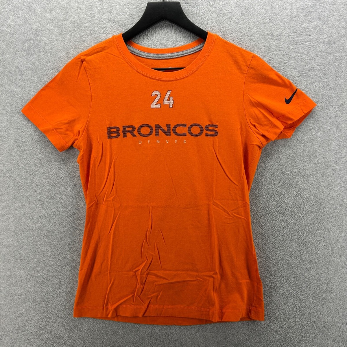 売れ筋商品|||ナイキ カットソー トップス レディース Women's Orange Denver Broncos Team Logo T-Shirt Orange Girls Youth Orange Denver Broncos Wordmark Sequin V-Neck Top