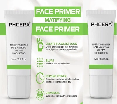 2 x PHOERA FACE MAKEUP PRIMER BASE FIXER OIL FREE LONG LASTING PORE MINIMISER