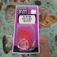 9 NOS Vintage RED 45 RPM RECORD INSERT Plastic Adaptors COLOR CRAFT ANTENNA CORP
