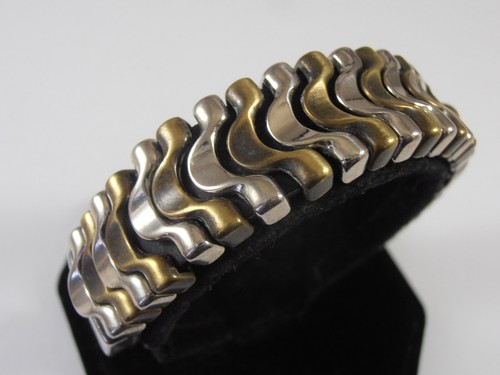 Vintage Eurometal Made in Italy Snake Link Bracelet 7 ¾” Mens Unisex Womens