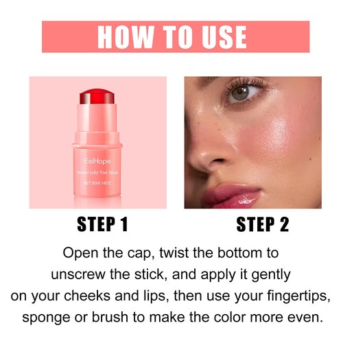 1Pc Water Jelly Tint Stick Makeup Moisturizing and Plump Lip Gloss Stick + - Picture 11 of 24