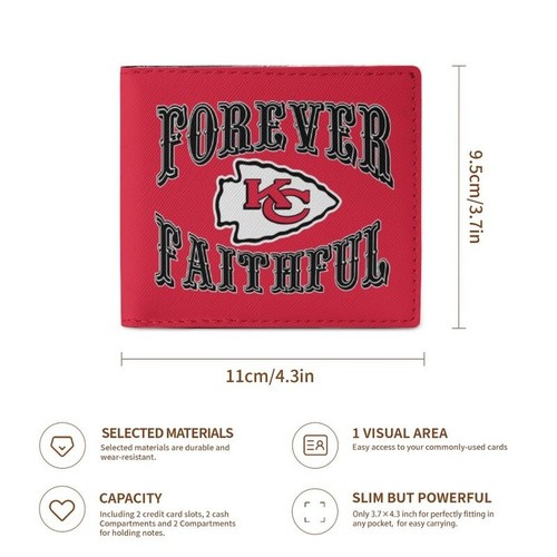 Forever Faithful Chiefs Kansas City Full Print Wallet Mini Folding Coin Purse - Picture 2 of 9