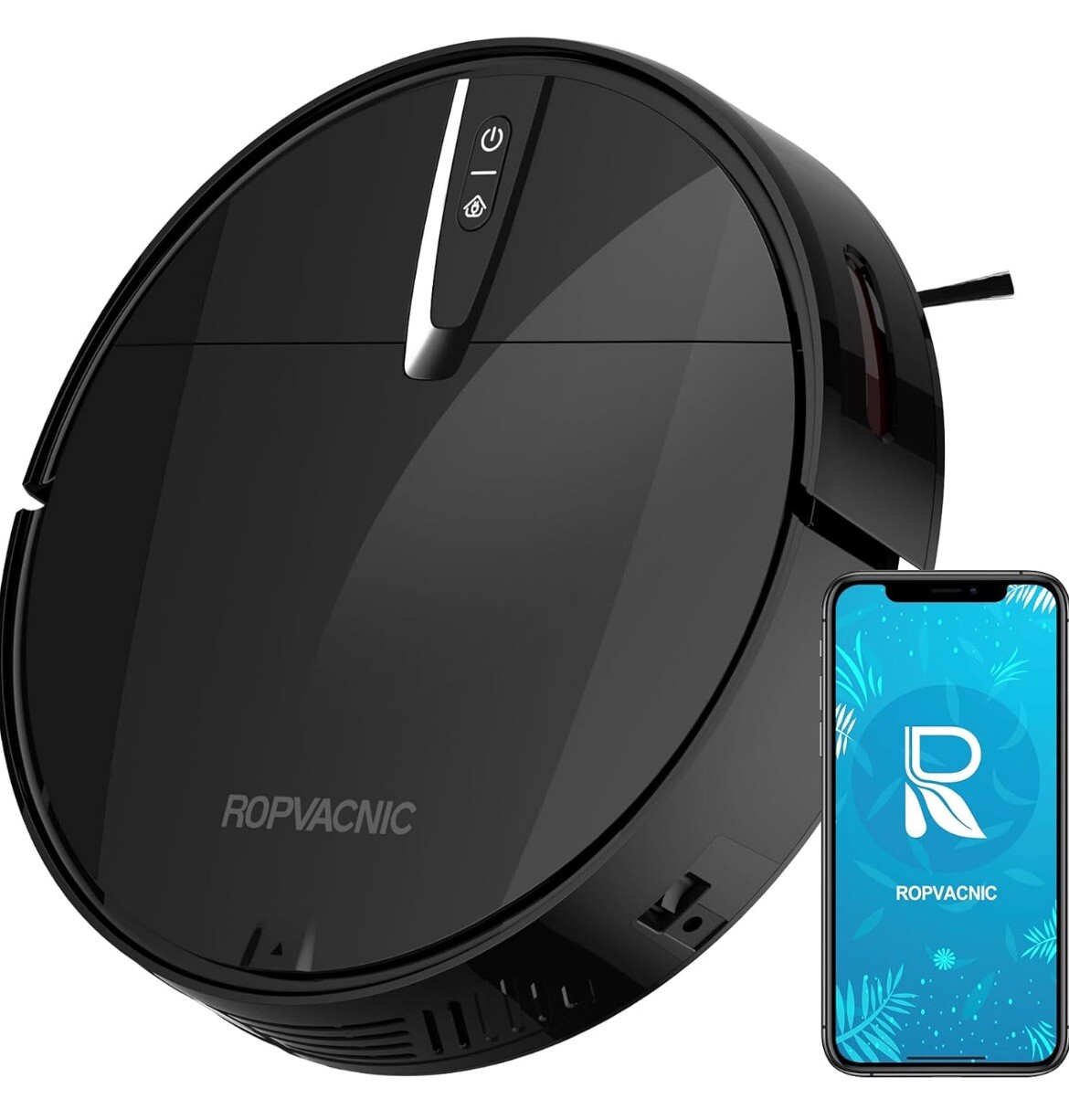 ROPVACNIC Robot Vacuum Cleaner with 3000Pa Cyclone Suction, APP/Voice/Remote