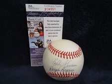 Bobby Thompson & Ralph Branca Dual Autographed ONL (White) Baseball – JSA Cert