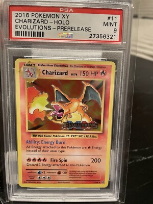 PSA9 Pokémon 2016 XY Evolutions #11 CHARIZARD-HOLO EVOLUTIONS-PRERELEASE