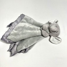 Carters Elephant Lovey Gray Security Blanket Plush Soother 15  Satin back