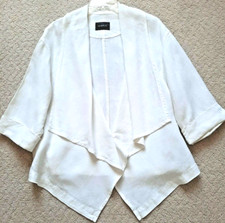 Oska Womens Off White One Button Linen Lagenlook Jacket 1-regular