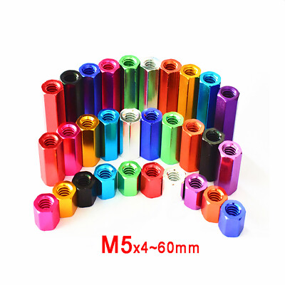 M5 High Hex Nuts Hexagon Connector Connecting Rod Bar Stud Long Nut Aluminium