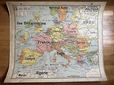 Schulkarte Vidal Lablache Nr. 13 Europa Politik um 1950