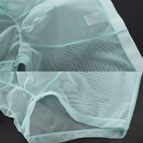 Mens Sexy See Through Boxer Briefs Sheer Mesh Underwear Shorts Trunks Underpants - Picture 14 of 33