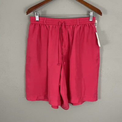 90s Vintage Silk Shorts Size 14 Street Styles Pink Pull On Pockets Elisabeth NOS