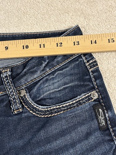 Silver Jeans Womens 27 Blue Suki Skinny Mid Rise Dark Wash Stretch Denim - Picture 10 of 15