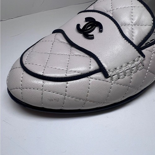 Chanel Women’s Moccasin Loafers 36.5 Preppy Quiet Luxury Designer Fall - Picture 3 of 12