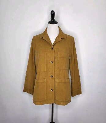 ROWAN Abbot Cord Chore Jacket Button Front Pockets Amber Grain Women s Small NWT
