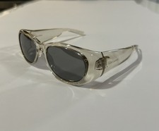 Image of (BRAND NEW) SAINT LAURENT Oval Clear/Transparent Grey/Black Sunglasses SL736