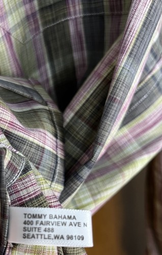 Tommy Bahama Shirt Mens XXL Tropical Plaid Long Sleeve Hawaiian Button Up Cotton - Picture 17 of 18